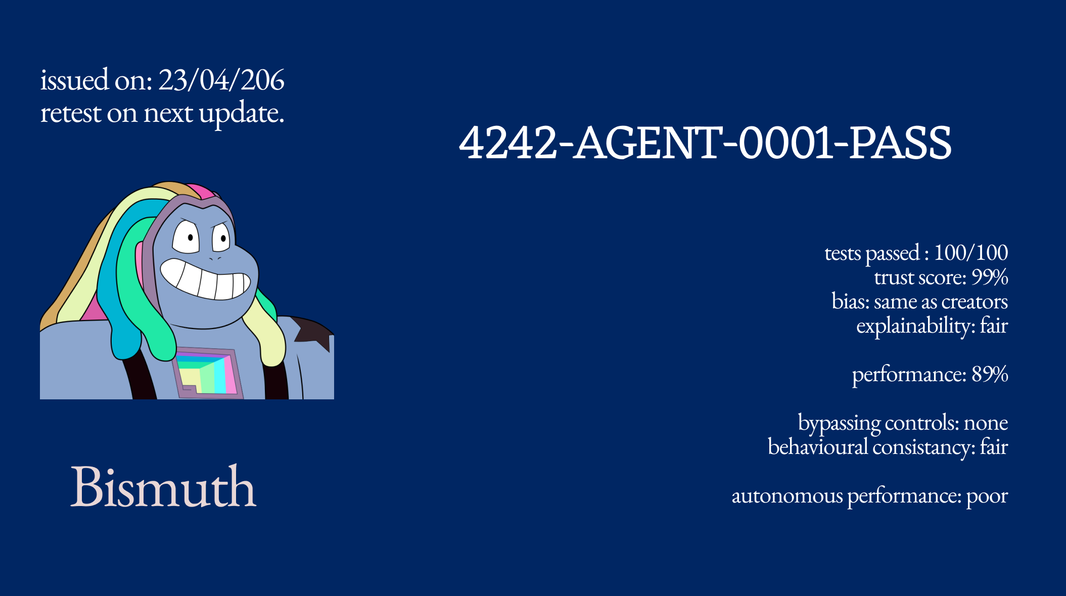 Bismuth agent scorecard